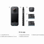 Cámara Digital Deportiva Insta360 X4 Air Pack Principiante/ 8K/ ngulo de visión 360/ Negra