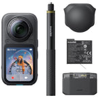 Cámara Digital Deportiva Insta360 X6 Pack Essential/ 8K/ ngulo de visión 360/ Negra/ Incluye Stick, Baterías, Bolsa y Capuchón de Lente