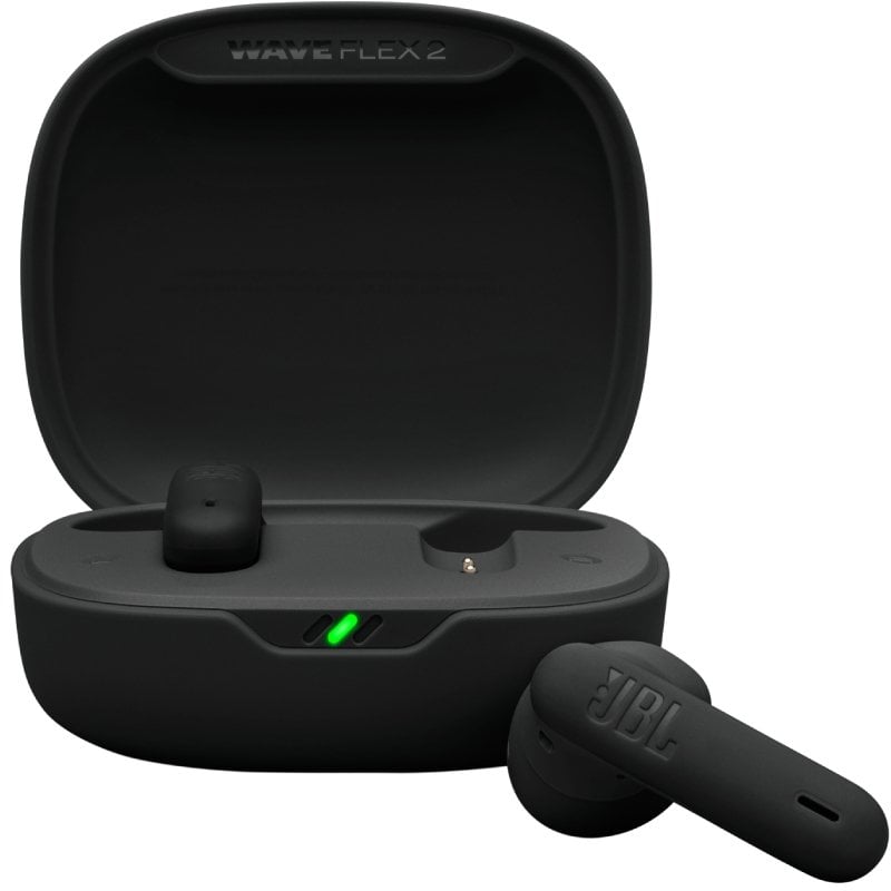 Auriculares Bluetooth JBL Wave Flex con estuche de carga/ Autonomía 10h/ Negros