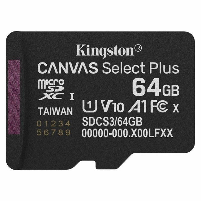 Tarjeta de Memoria Kingston CANVAS Select Plus 64GB microSD XC/ Clase 10/ 100MBs Hover Image