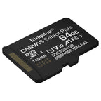 Tarjeta de Memoria Kingston CANVAS Select Plus 64GB microSD XC/ Clase 10/ 100MBs