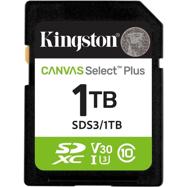 Tarjeta de Memoria Kingston CANVAS Select Plus 1TB SD XC/ Clase 10/ 150MBs Hover Image