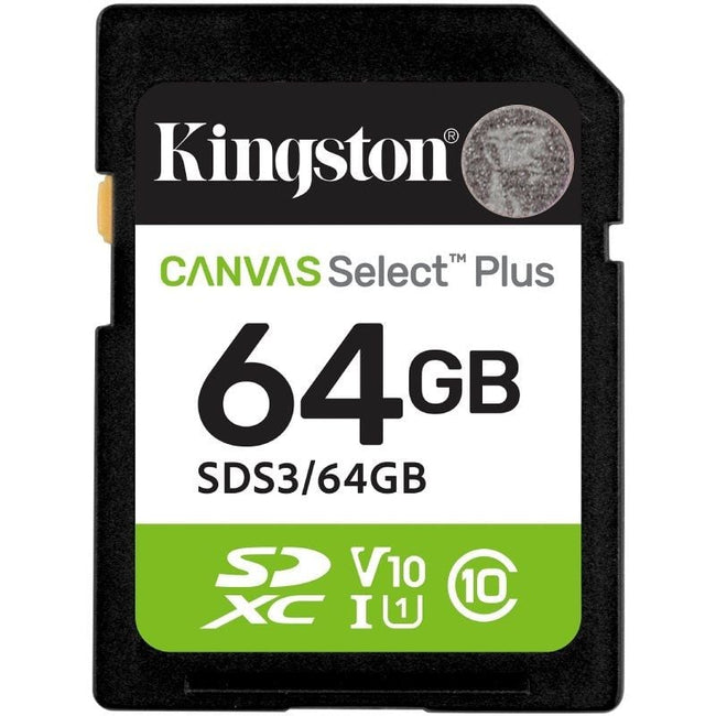 Tarjeta de Memoria Kingston CANVAS Select Plus 64GB SD XC/ Clase 10/ 100MBs Hover Image