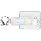 Pack Gaming Krom Kenta/ Teclado RGB + Ratón + Alfombrilla + Auriculares/ Blanco