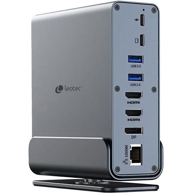 Docking USB Tipo-C Leotec LEDS06/ 5xUSB/ 2xUSB Tipo-C/ 1xUSB Tipo-C PD/ 1xDisplayPort/ 2xHDMI 4K/ 1xRJ45/ 1xJack 3.5/ 1xLector de Tarjetas/ Gris Hover Image