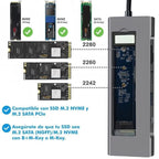 Docking USB Tipo-C Leotec LEDS07/ Ranura SSD M.2/ 2xUSB/ 1xUSB Tipo-C/ 1xHDMI 4K/ 1xLector Tarjetas SD y MicroSD/ 1xUSB Tipo-C PD