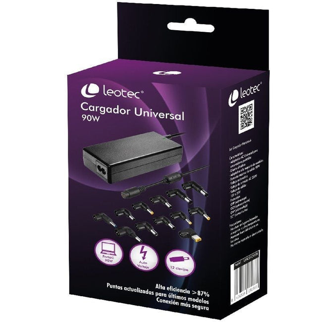 Cargador de Portátil Leotec Home/ 90W/ Automático/ 12 Conectores/ Voltaje 15-20V Hover Image