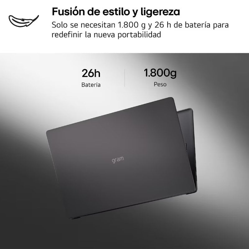 Portátil LG Gram 16UD55U-G.AX55BN Ryzen AI 5 430/ 16GB/ 512GB SSD/ 16"/ Sin Sistema Operativo
