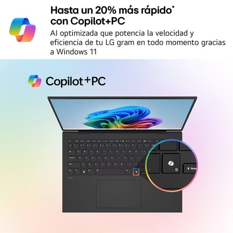 Portátil LG Gram 16Z90TL-V.AZ85BN Intel Core Ultra 7-258V/ 32GB/ 512GB SSD/ 16"/ Win11 Pro