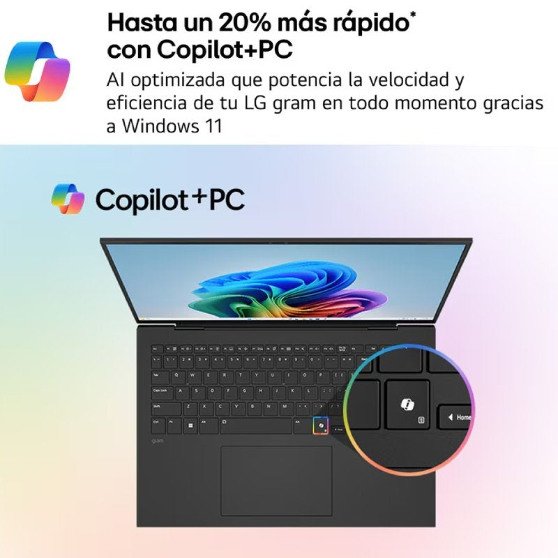 Portátil LG Gram 17Z90TL-G.AU99BN Intel Core Ultra 9-288V/ 32GB/ 1TB SSD/ 17"/ Win11
