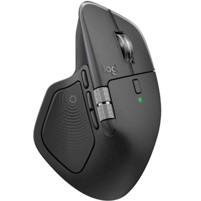 Ratón Ergonómico Inalámbrico Logitech MX Master 4/ Batería recargable/ Hasta 8000 DPI/ Grafito