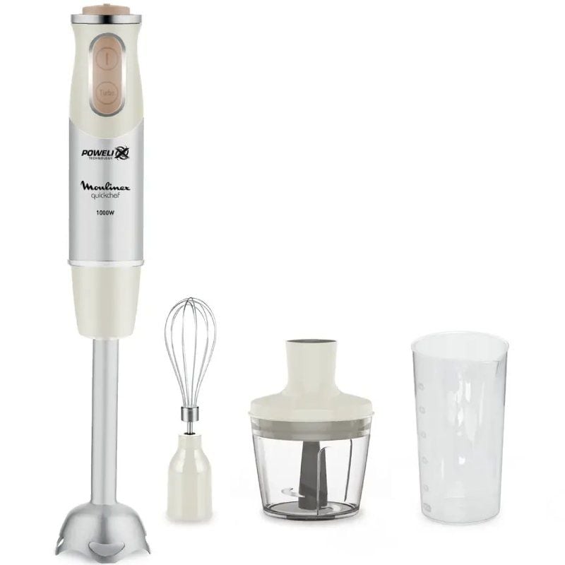 Batidora de mano Moulinex Quickchef/ 1000W/ 10 Velocidades/ Capacidad 800ml/ Incluye Varillas, Picadora y Vaso Medidor