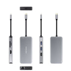 Docking Tipo-C Nanocable 10.16.1009/ 3xUSB/ 2xHDMI 4K/ 1xRJ45/ 1xLector tarjetas/ 1xUSB Tipo-C PD/ Gris