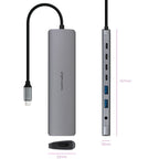 Docking Tipo-C Nanocable 10.16.4608/ 2xUSB/ 3xUSB Tipo-C/ 1xHDMI 4K/ 1xJack 3.5/ 1xUSB Tipo-C PD/ Gris