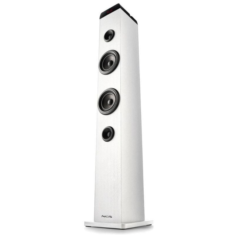 Torre de Sonido con Bluetooth NGS SKY CHARM PRO/ 80W/ 2.0/ Blanca