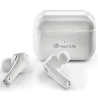 Auriculares Bluetooth NGS rtica Bloom con estuche de carga/ Autonomía 6h/ Blancos