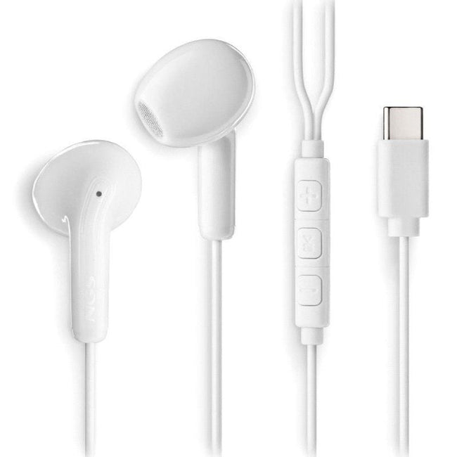 Auriculares Intrauditivos NGS Cross Glide/ con Micrófono/ USB Tipo-C/ Blancos Hover Image