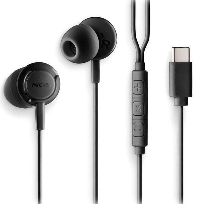 Auriculares Intrauditivos NGS Cross Step/ con Micrófono/ USB Tipo-C/ Negros Hover Image