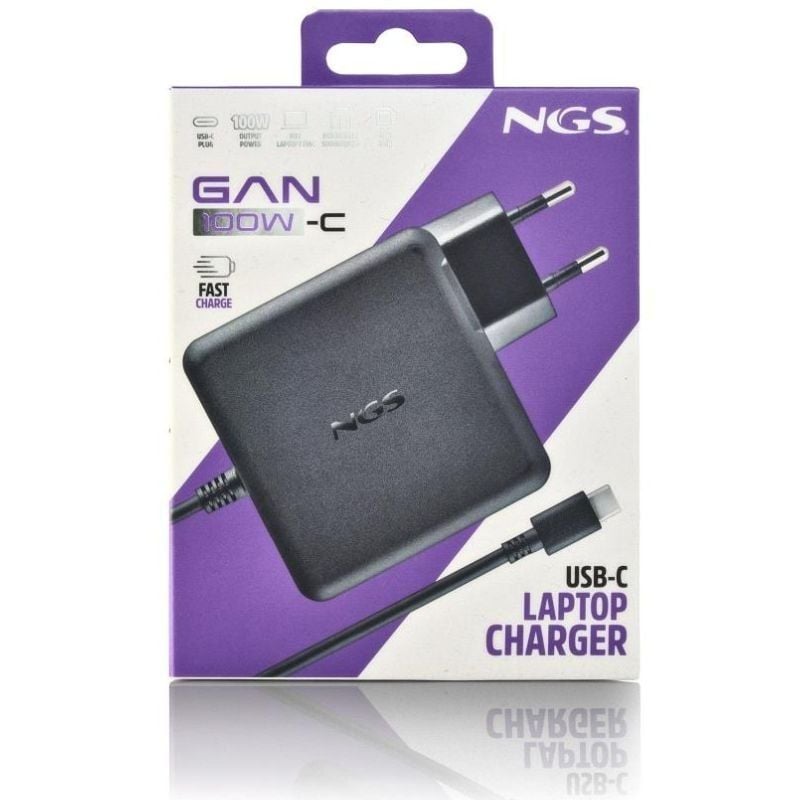 Cargador de Portátil GaN NGS GAN100W-C USB Tipo-C/ 100W/ Automático/ Voltaje 5-20V