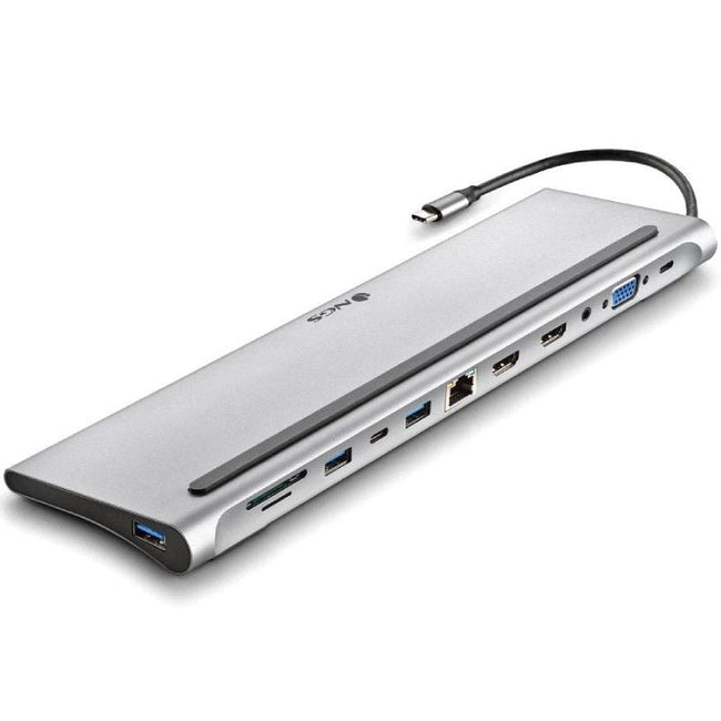 Docking USB Tipo-C NGS WonderDock12/ 3xUSB/ 2xHDMI 4K/ 1xVGA/ 1xRJ45/ 1xLector de Tarjetas/ 1xJack 3.5/ 1xUSB Tipo-C PD/ Gris Hover Image