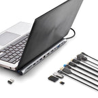 Docking USB Tipo-C NGS WonderDock12/ 3xUSB/ 2xHDMI 4K/ 1xVGA/ 1xRJ45/ 1xLector de Tarjetas/ 1xJack 3.5/ 1xUSB Tipo-C PD/ Gris