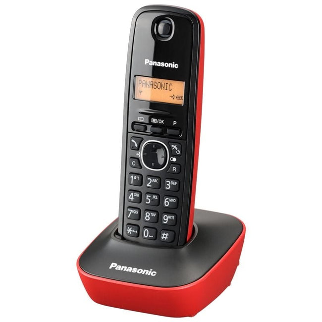 Teléfono Inalámbrico Panasonic KX-TG1611/ Negro y Rojo Hover Image