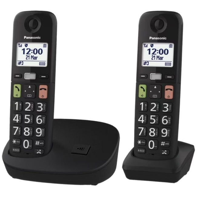 Teléfono Inalámbrico Panasonic KX-TGU112EXB/ Pack DUO/ Negro Hover Image
