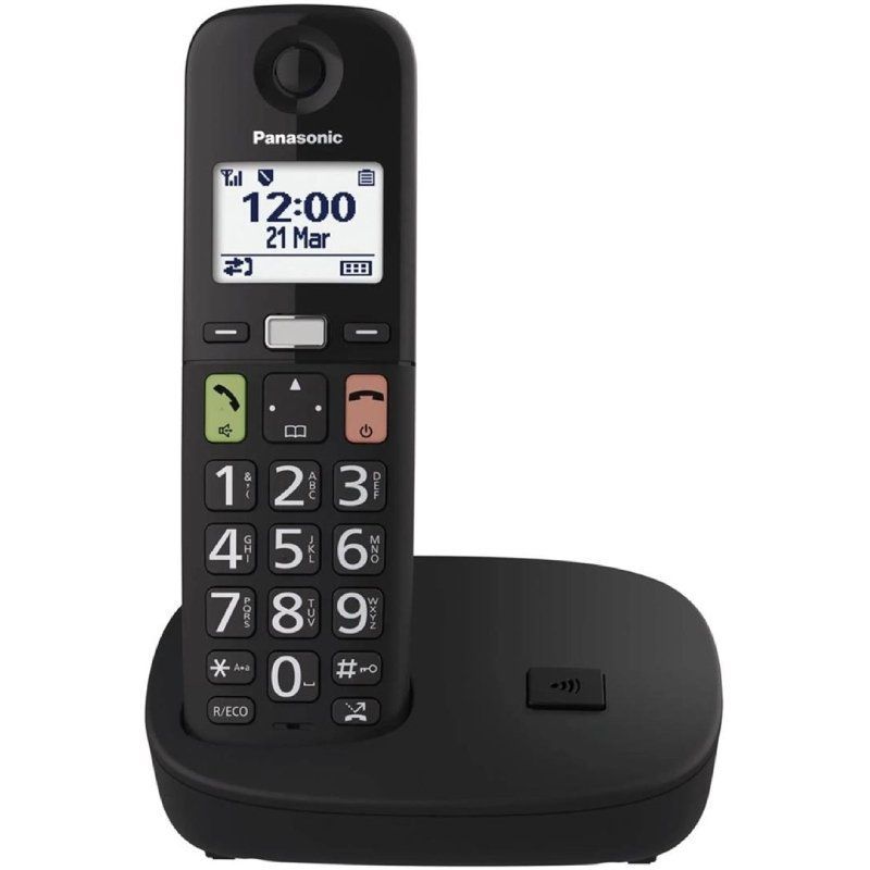 Teléfono Inalámbrico Panasonic KX-TGU112EXB/ Pack DUO/ Negro