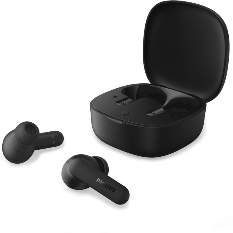 Auriculares Bluetooth Philips TAT2100BK con estuche de carga/ Autonomía 8h/ Negros