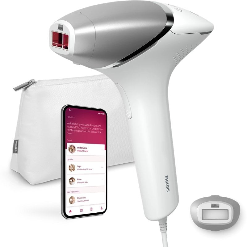Depiladora de Luz pulsada Philips Lumea IPL Serie 8000 Prestige/ con Cable/ Incluye 3 Accesorios