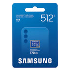 Tarjeta de Memoria Samsung P7 512GB microSD XC/ Clase 10/ 170MBs
