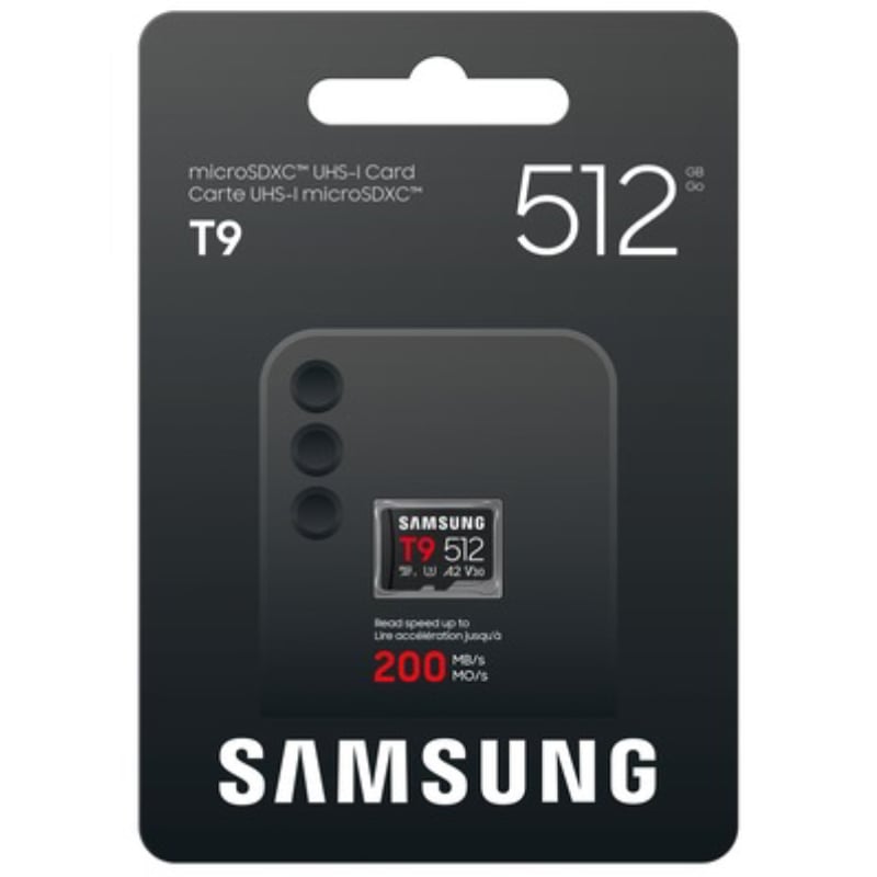 Tarjeta de Memoria Samsung P9 512GB microSD XC/ Clase 10/ 200MBs