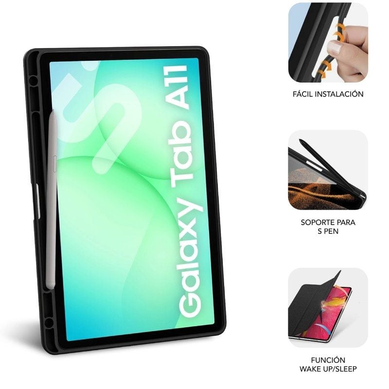 Funda Subblim Clear Shock Case para Samsung A11 8.7"/ Negra
