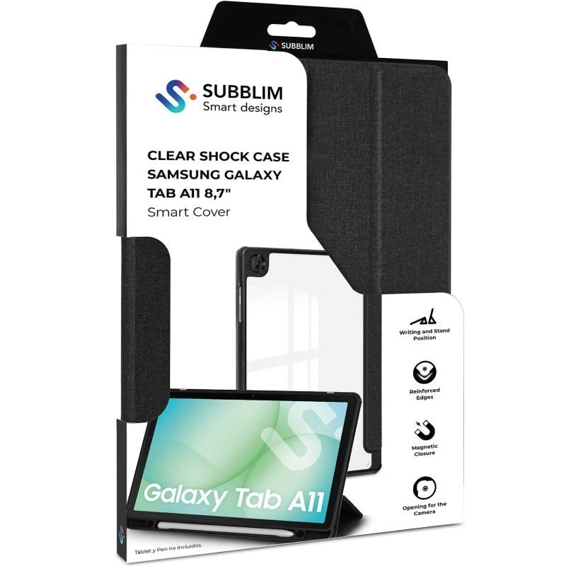 Funda Subblim Clear Shock Case para Samsung A11 8.7"/ Negra
