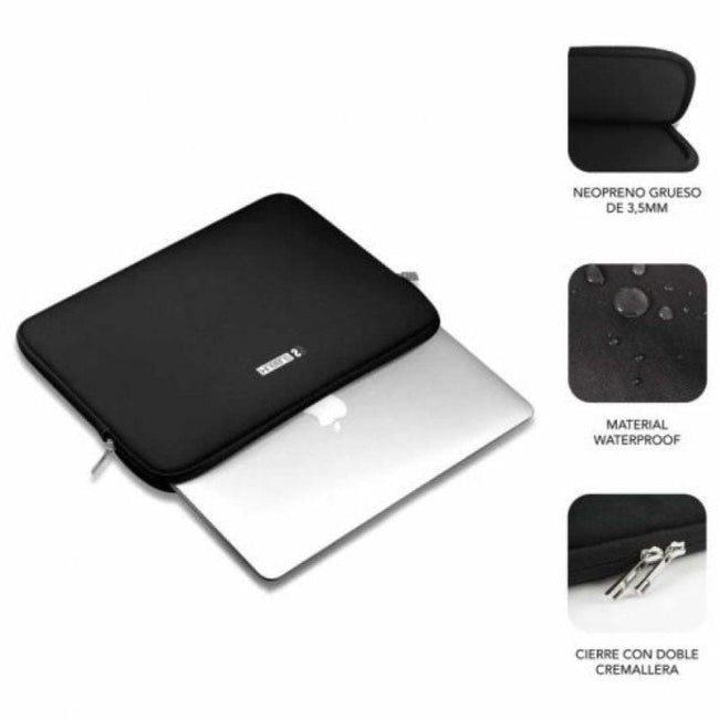 Funda Subblim Business Laptop Sleeve Neoprene V2 para Portátiles hasta 12.5"/ Negra Main Image