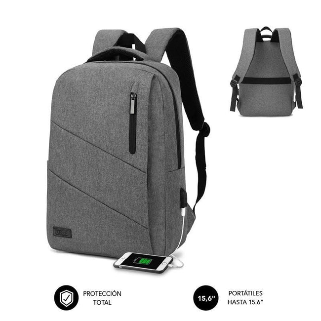 Mochila Subblim City Backpack para Portátiles hasta 15.6"/ Puerto USB/ Gris Hover Image