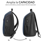 Mochila Subblim Xpand Air Padding Backpack para Portátiles hasta 15.6"/ 21L/ Puerto USB/ Azul