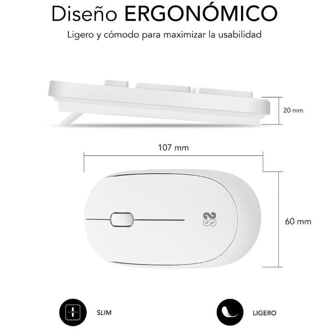 Teclado y Ratón Subblim Combo Business Slim Silencioso Inalámbrico/ Blanco Main Image