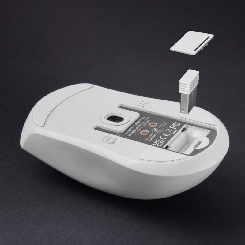 Ratón Gaming Inalámbrico Mars Gaming MMW-Elite/ Batería Recargable/ Hasta 20000 DPI/ Blanco