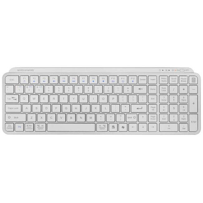 Teclado Compacto Inalámbrico Mars Gaming MK-SILENKEYS/ Blanco Hover Image