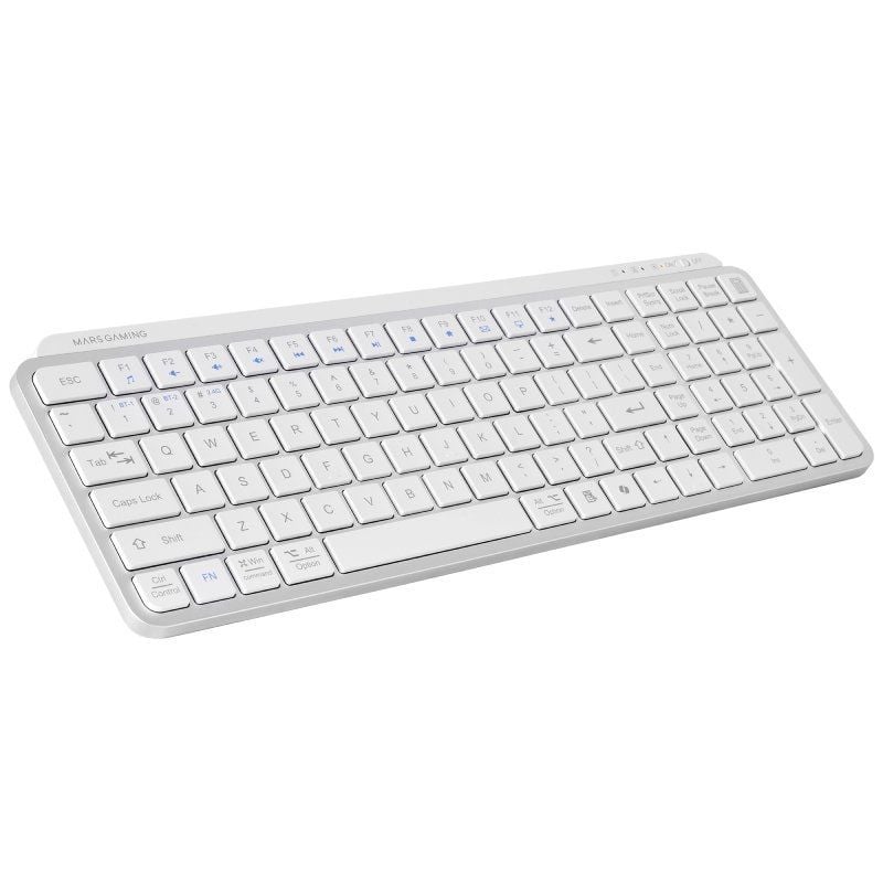 Teclado Compacto Inalámbrico Mars Gaming MK-SILENKEYS/ Blanco
