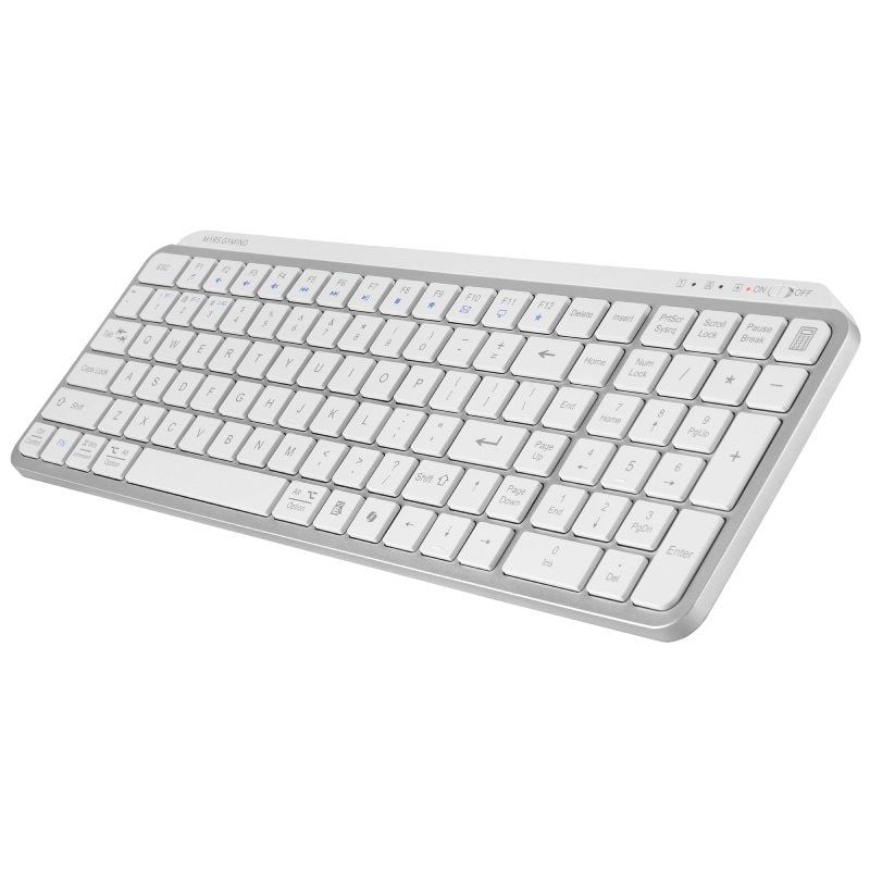 Teclado Compacto Inalámbrico Mars Gaming MK-SILENKEYS/ Blanco
