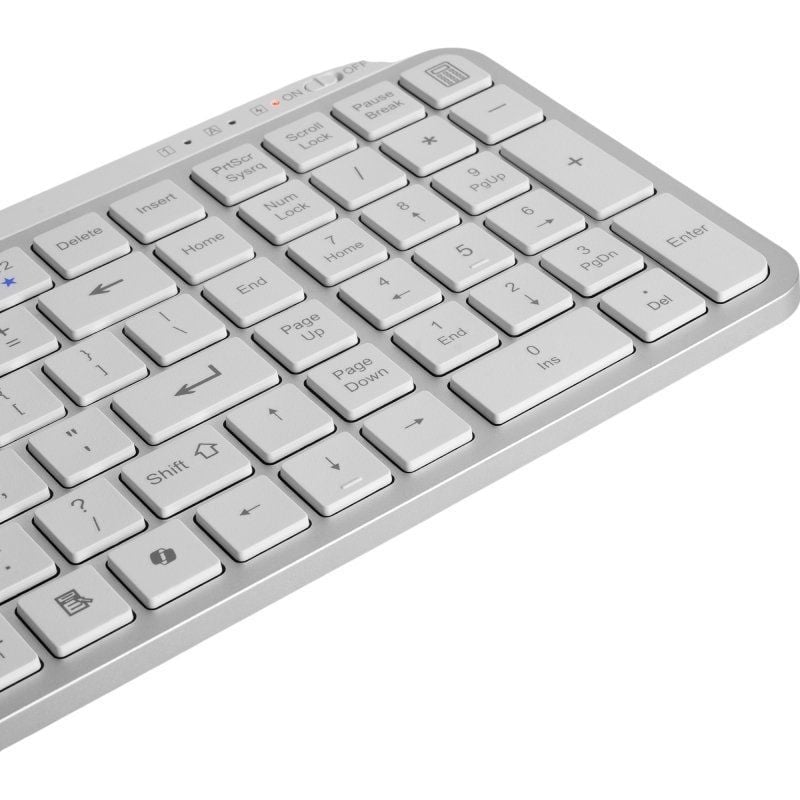 Teclado Compacto Inalámbrico Mars Gaming MK-SILENKEYS/ Blanco