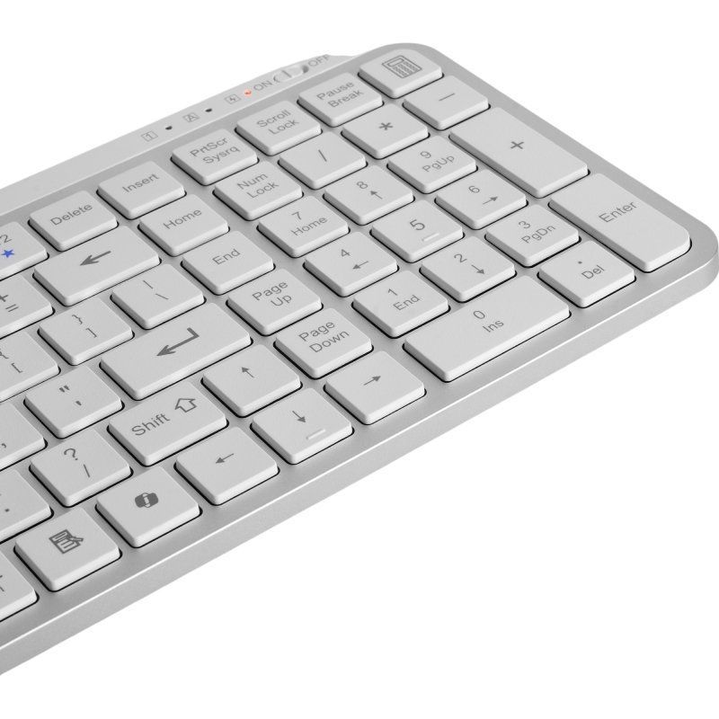 Teclado Compacto Inalámbrico Mars Gaming MK-SILENKEYS/ Blanco