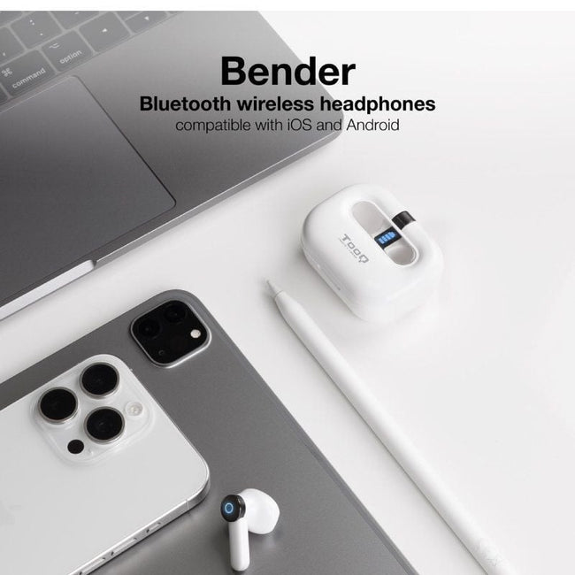 Auriculares Bluetooth TooQ Bender TQBWH-0031W con estuche de carga/ Autonomía 4h/ Blancos Main Image