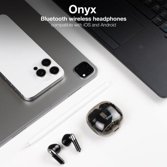 Auriculares Bluetooth TooQ Onyx TQBWH-0054B con estuche de carga/ Autonomía 4h/ Negros Main Image