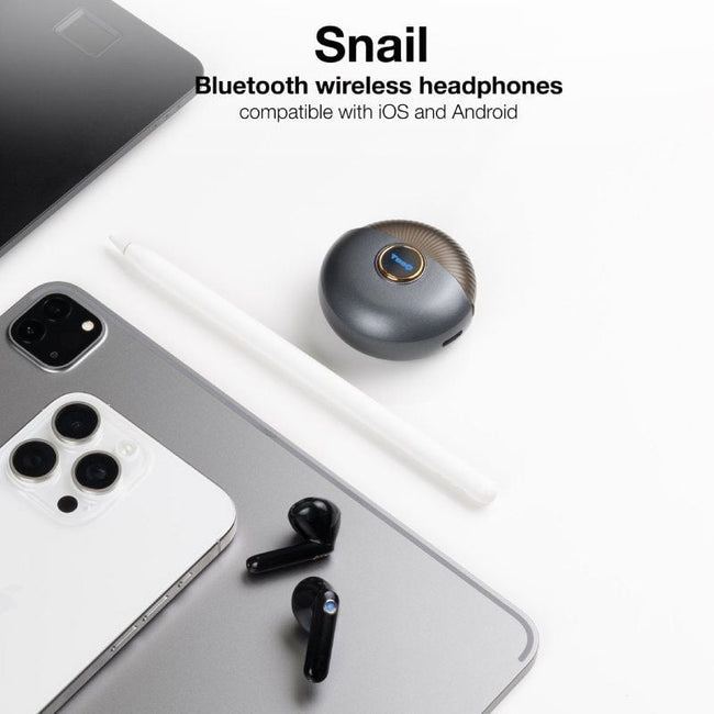 Auriculares Bluetooth TooQ Snail TQBWH-0060G con estuche de carga/ Autonomía 4h/ Grises y Negros Main Image