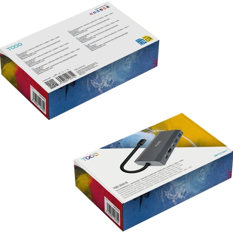 Docking USB Tipo-C TooQ TQE-2241G/ Ranura SSD M.2/ 1xHDMI/ 2xUSB/ 1xUSB Tipo-C/ 1xLector Tarjetas/ 1xUSB Tipo-C PD