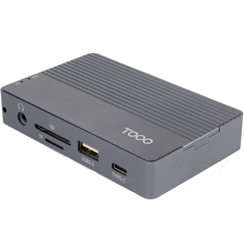 Docking USB Tipo-C TooQ TQE-2242G/ Ranura SSD M.2/ 1xHDMI/ 1xRJ45/ 1xUSB/ 1xUSB Tipo-C/ 1xLector Tarjetas/ 1x Jack 3.5/ 1xUSB Tipo-C PD