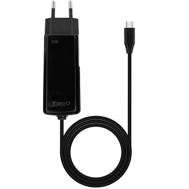 Cargador de Portátil GaN TooQ TQLC-USBCGAN100PD-C USB Tipo-C/ 45W/ Automático/ Voltaje 5-20V